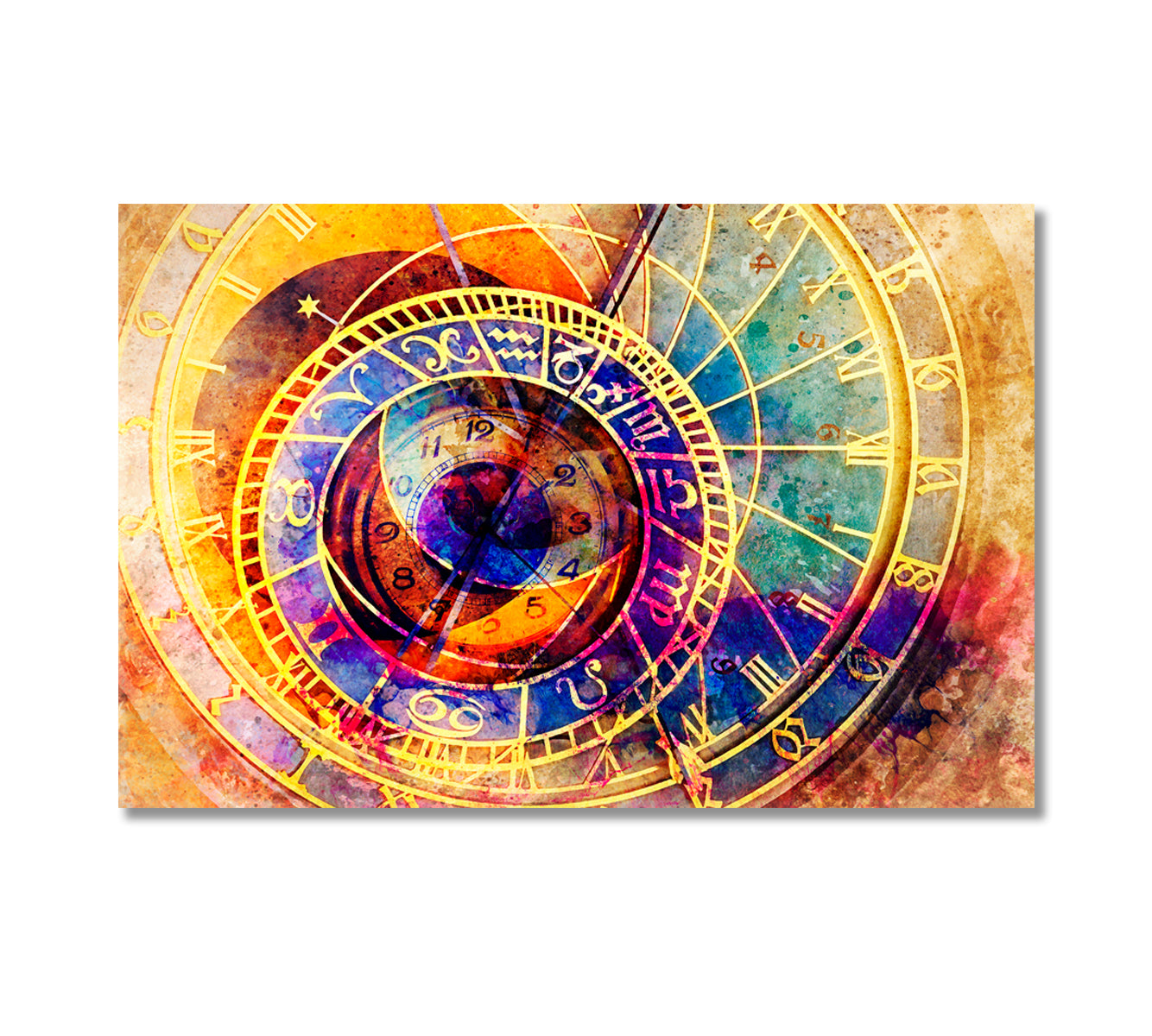 Abstract Astrological Zodiac Symbols Canvas Print-Canvas Print-CetArt-1 Panel-24x16 inches-CetArt