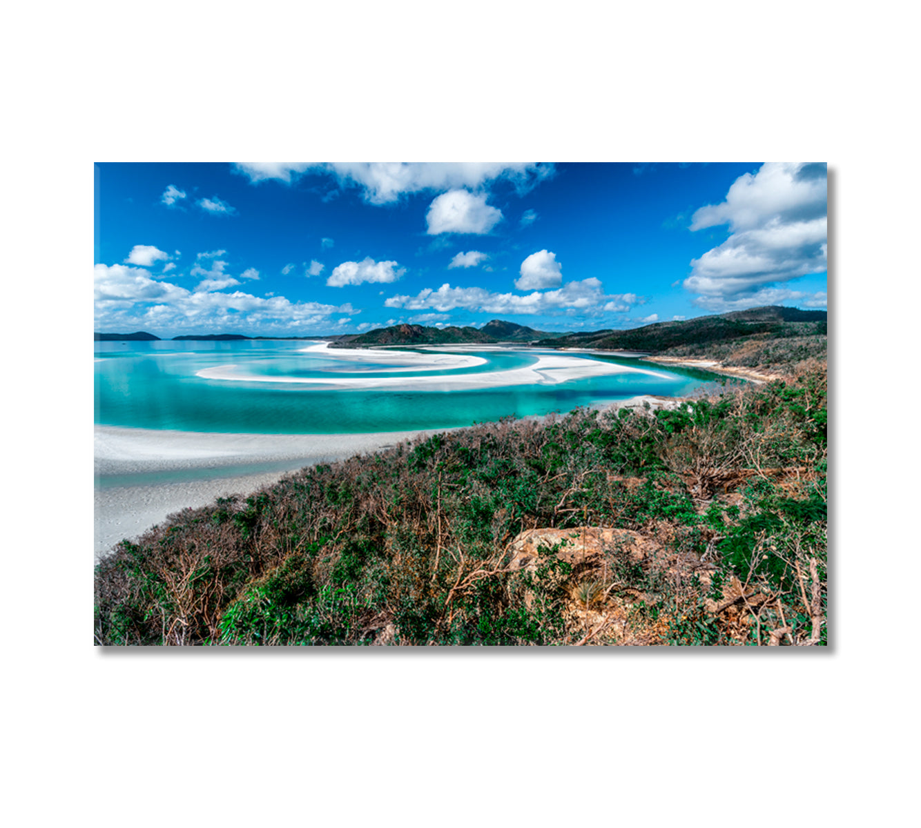 Australia Queensland Whitsunday Island Whitehaven Beach Canvas Print-Canvas Print-CetArt-1 Panel-24x16 inches-CetArt