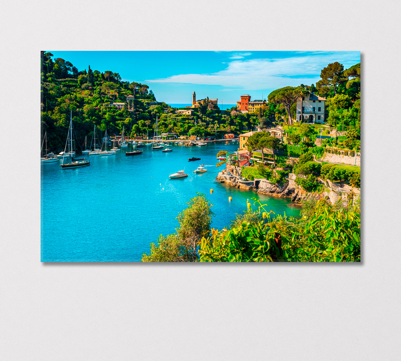 Cove in Resort Town of Portofino Italy Canvas Print-Canvas Print-CetArt-1 Panel-24x16 inches-CetArt