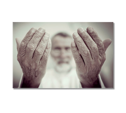 Muslim Old Man Praying Canvas Print-Canvas Print-CetArt-1 Panel-24x16 inches-CetArt