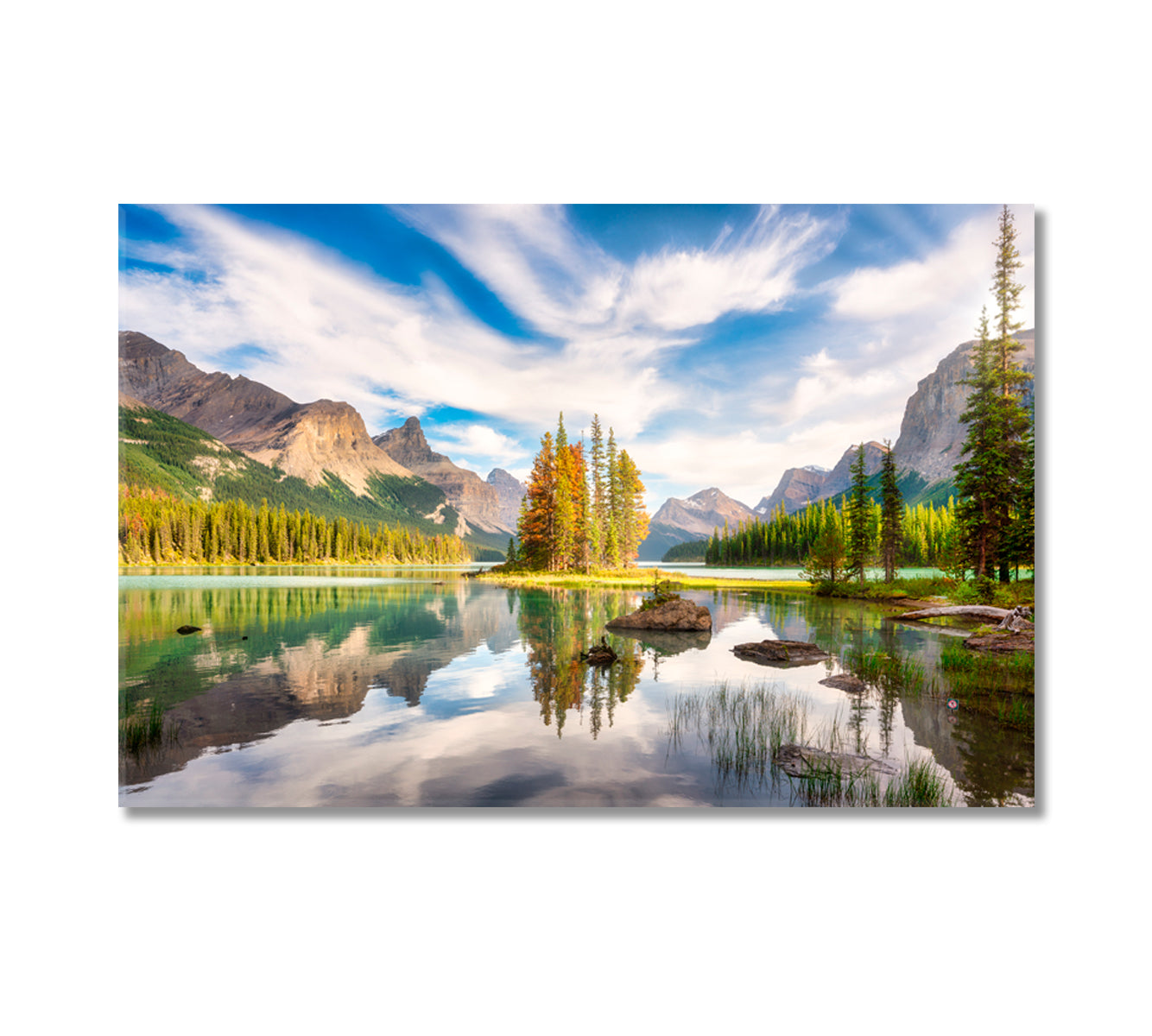 Spirit Island Maligne Lake Jasper National Park Canada Canvas Print-Canvas Print-CetArt-1 Panel-24x16 inches-CetArt