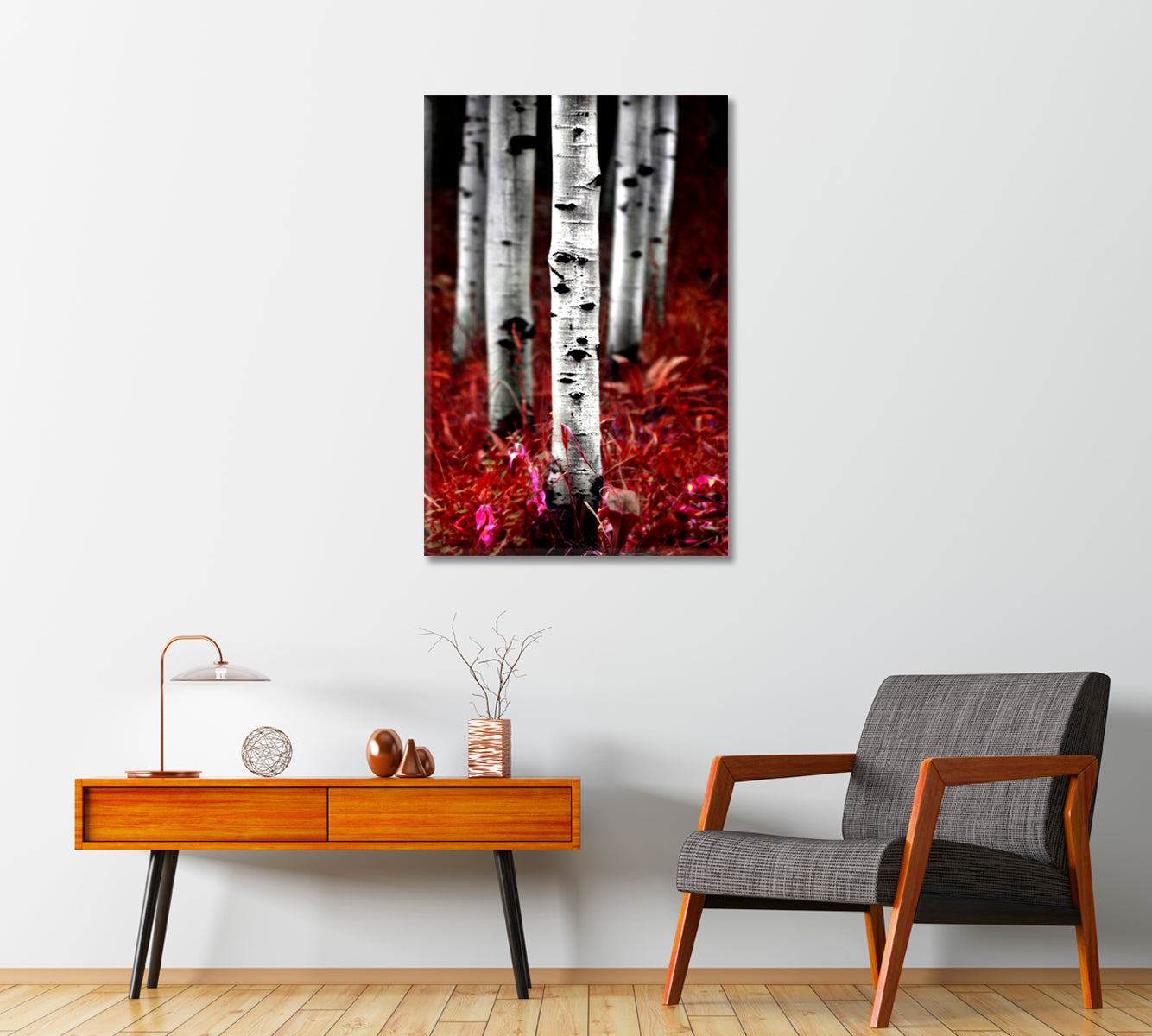 Aspen Birch Trees at Fall Canvas Print-Canvas Print-CetArt-1 panel-16x24 inches-CetArt