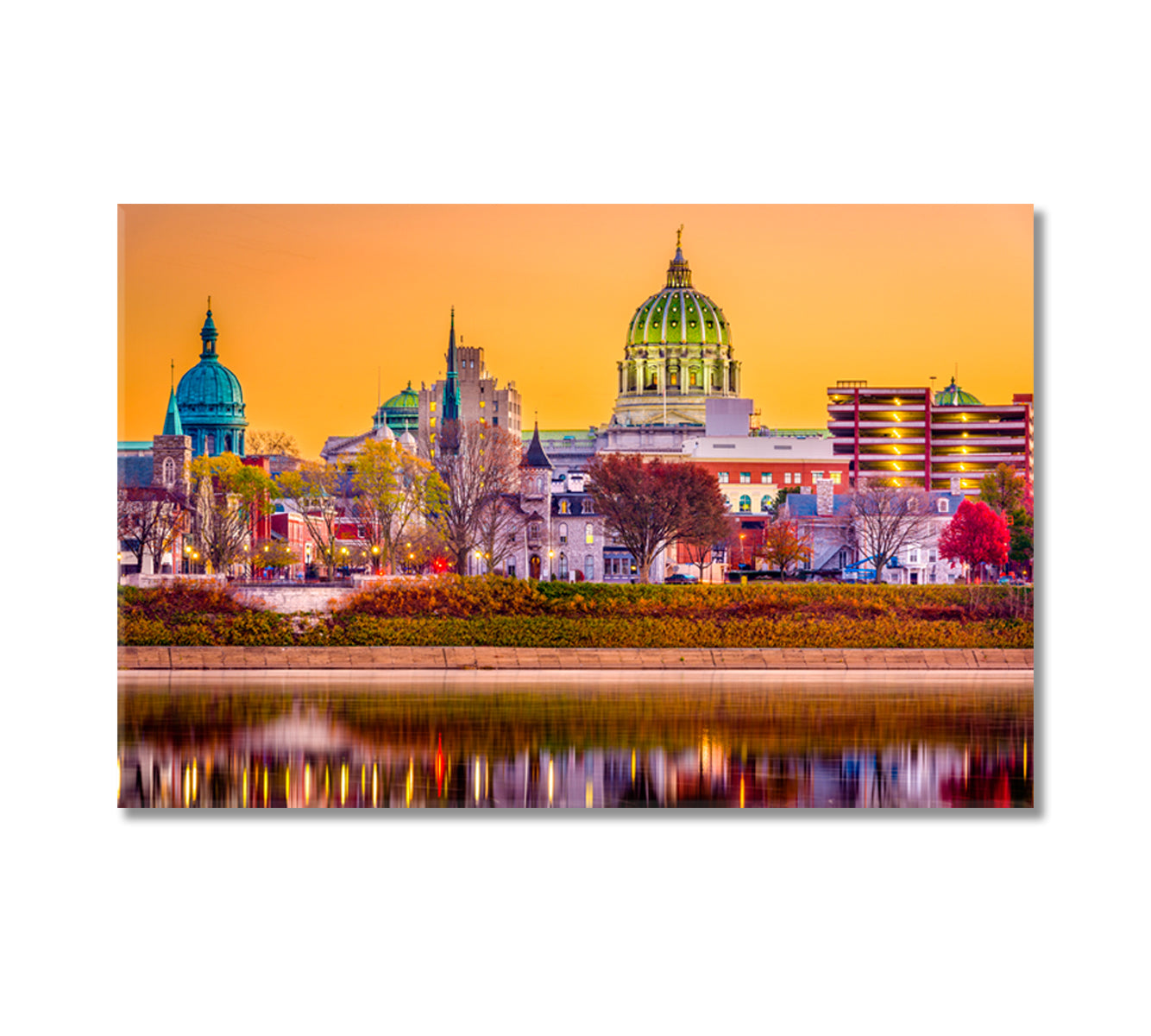 Harrisburg Pennsylvania USA Downtown Canvas Print-Canvas Print-CetArt-1 Panel-24x16 inches-CetArt