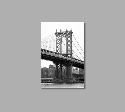 Manhattan Bridge and East River New York City Canvas Print-Canvas Print-CetArt-1 panel-16x24 inches-CetArt