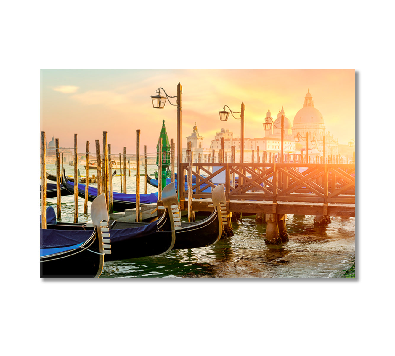 Gondolas in Grand Canal Venice Italy Canvas Print-Canvas Print-CetArt-1 Panel-24x16 inches-CetArt