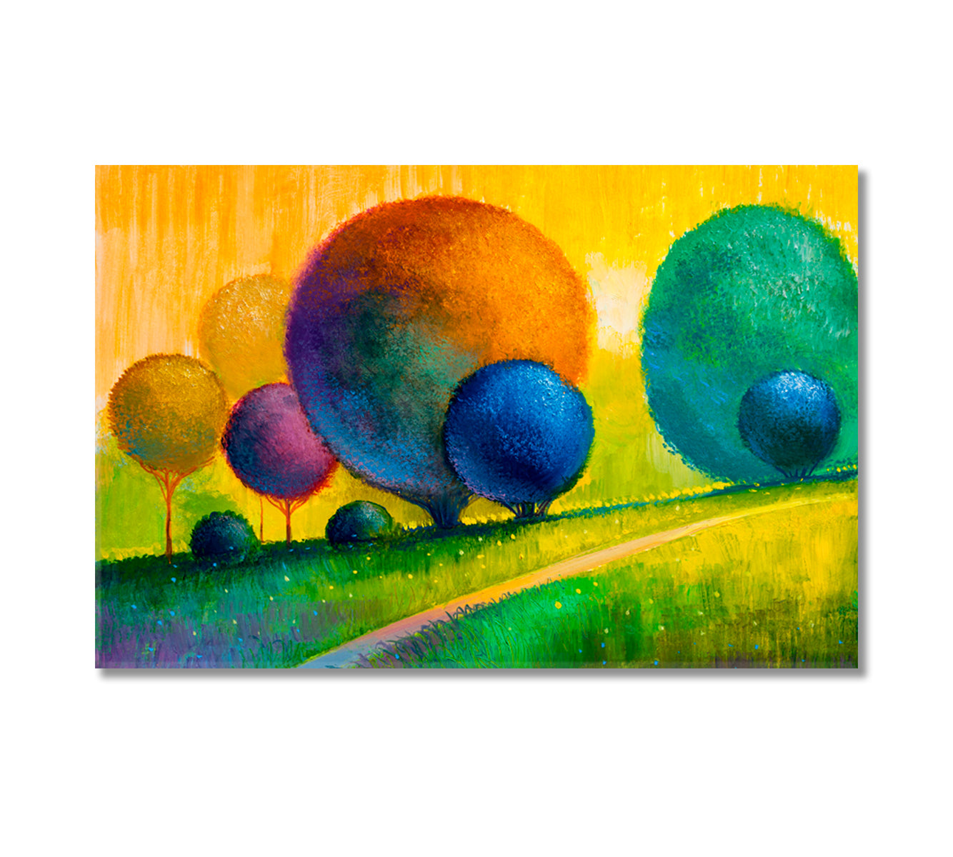 Bright Colorful Trees Canvas Print-Canvas Print-CetArt-1 Panel-24x16 inches-CetArt