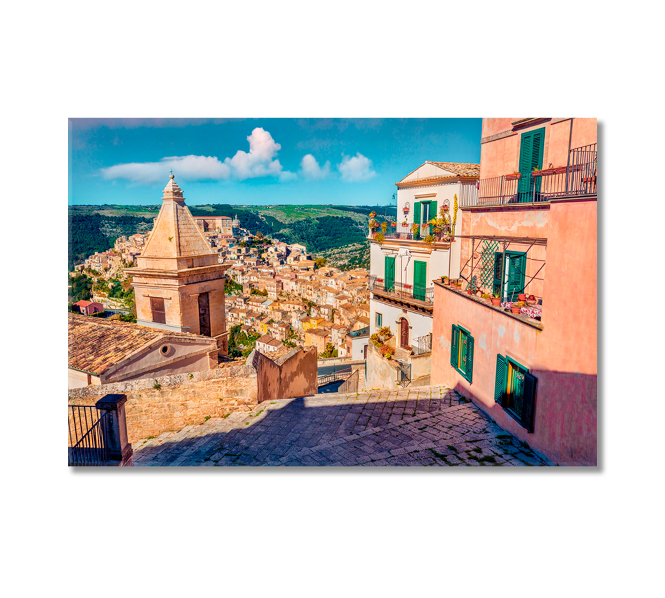 Ragusa Town with Church of St Mary Sicily Italy Canvas Print-Canvas Print-CetArt-1 Panel-24x16 inches-CetArt