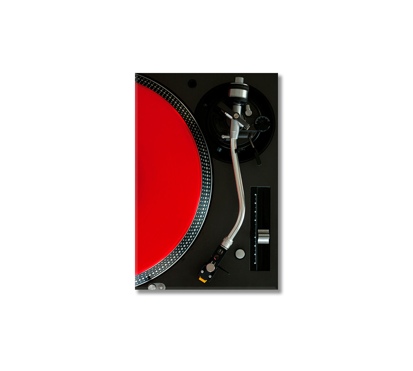 Record Player with Red Vinyl Record Canvas Print-Canvas Print-CetArt-1 panel-16x24 inches-CetArt