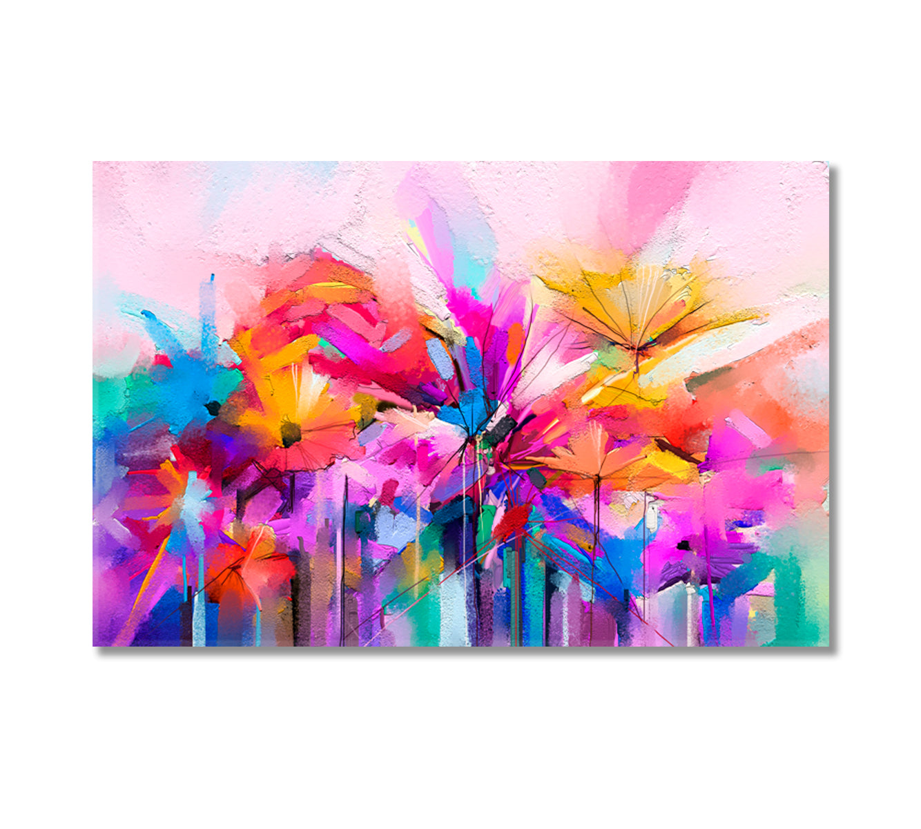 Modern Abstract Spring Flower Canvas Print-Canvas Print-CetArt-1 Panel-24x16 inches-CetArt