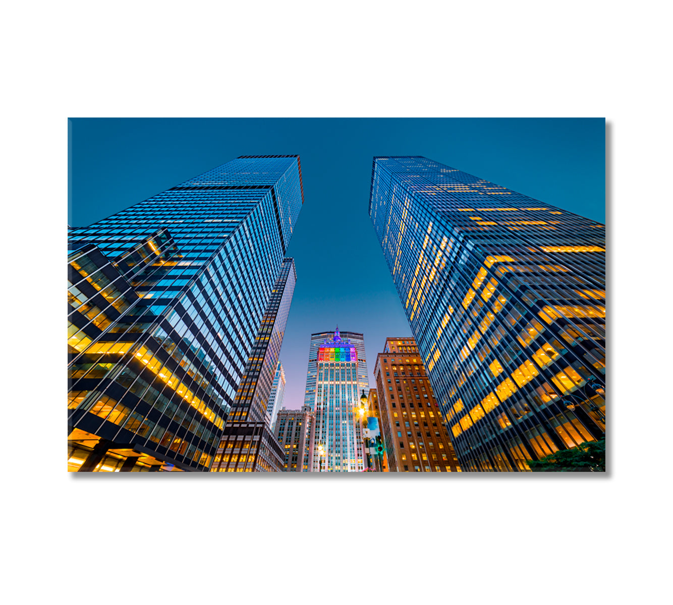 New York Skyscrapers at Dusk Canvas Print-Canvas Print-CetArt-1 Panel-24x16 inches-CetArt