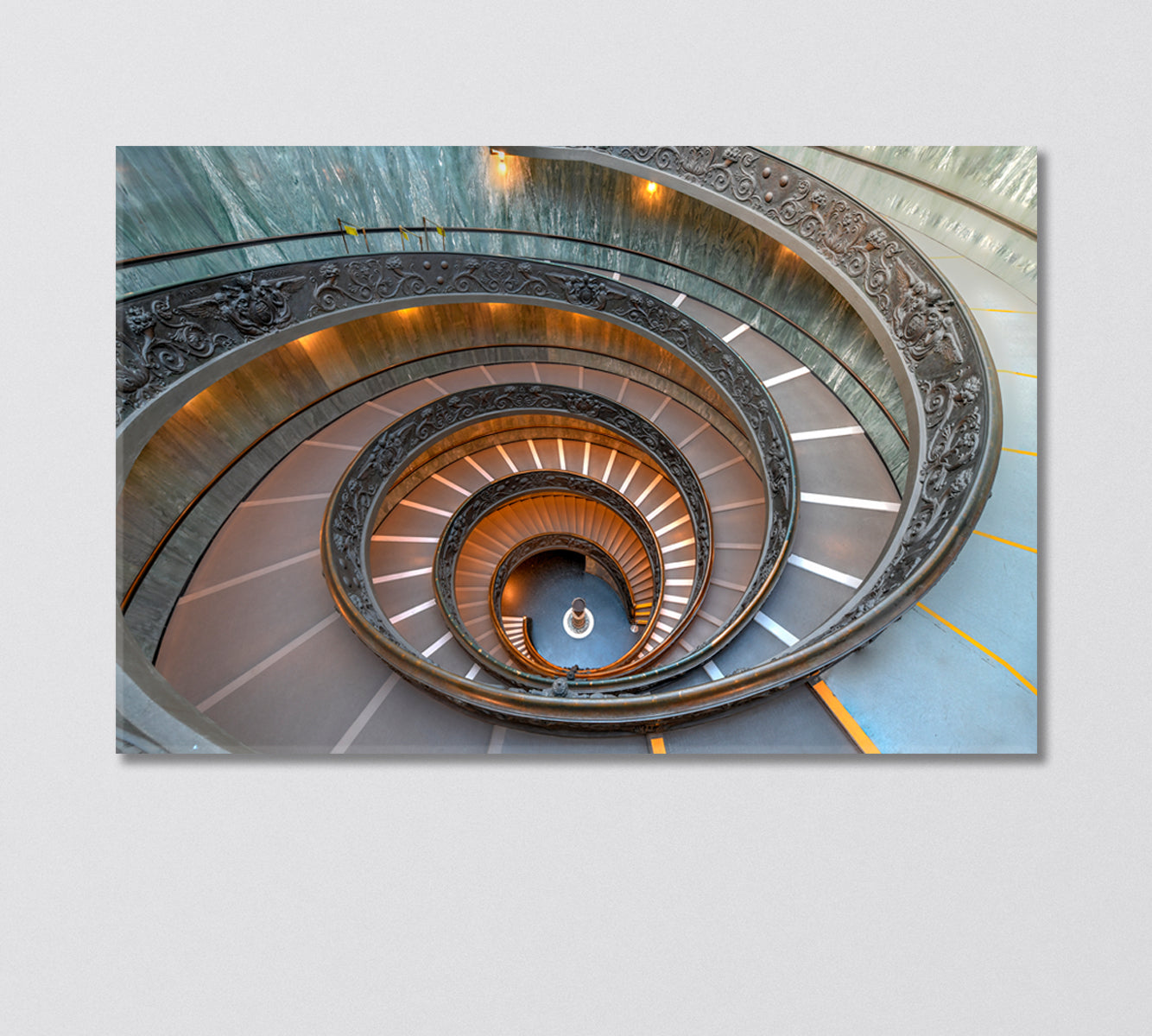 Spiral Staircase Bramante in Vatican Canvas Print-Canvas Print-CetArt-1 Panel-24x16 inches-CetArt