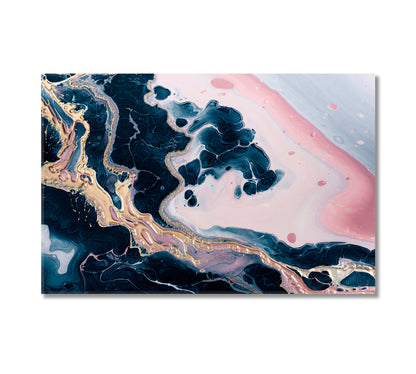 Beautiful Blue and Pink Marble Waves and Swirls Canvas Print-Canvas Print-CetArt-1 Panel-24x16 inches-CetArt