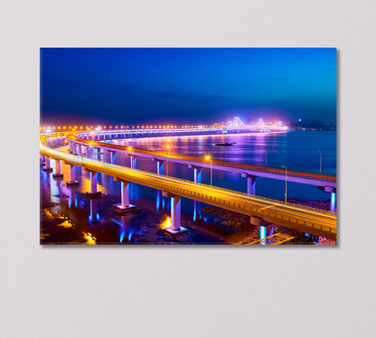 Hangzhou Bay Bridge China Canvas Print-Canvas Print-CetArt-1 Panel-24x16 inches-CetArt