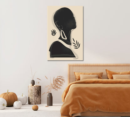 Abstract Silhouette of African Woman Canvas Print-Canvas Print-CetArt-1 panel-16x24 inches-CetArt