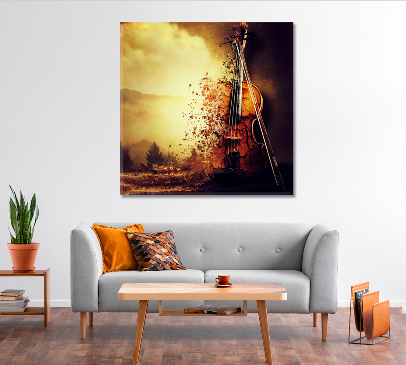 Abstract Old Violin Canvas Print-Canvas Print-CetArt-1 panel-12x12 inches-CetArt