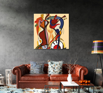 Jazz Music Abstract Art Canvas Print-Canvas Print-CetArt-1 panel-12x12 inches-CetArt