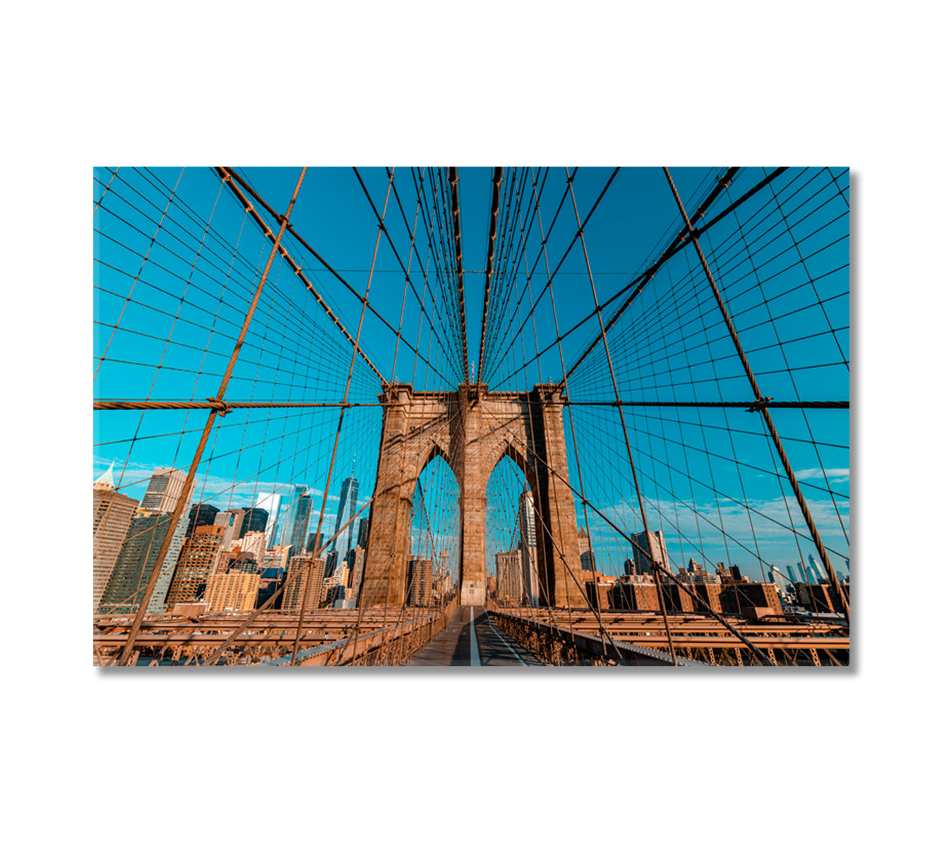 Brooklyn Bridge on Sunny Day Manhattan New York Canvas Print-Canvas Print-CetArt-1 Panel-24x16 inches-CetArt