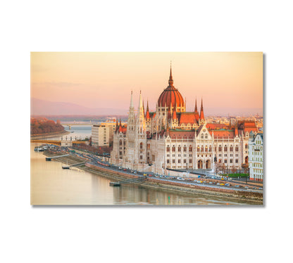 Budapest Parliament Building at Sunrise Hungary Canvas Print-Canvas Print-CetArt-1 Panel-24x16 inches-CetArt