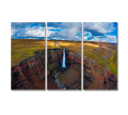 Hengifoss Waterfall in Iceland Canvas Print-Canvas Print-CetArt-3 Panels-36x24 inches-CetArt