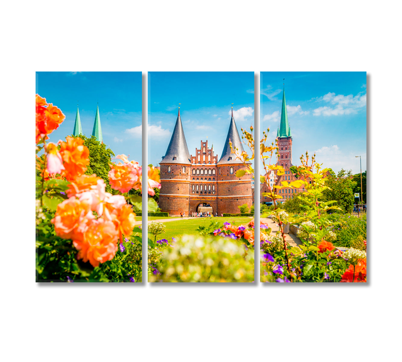 Museum Holstentor Gate Lubeck Germany Canvas Print-Canvas Print-CetArt-3 Panels-36x24 inches-CetArt