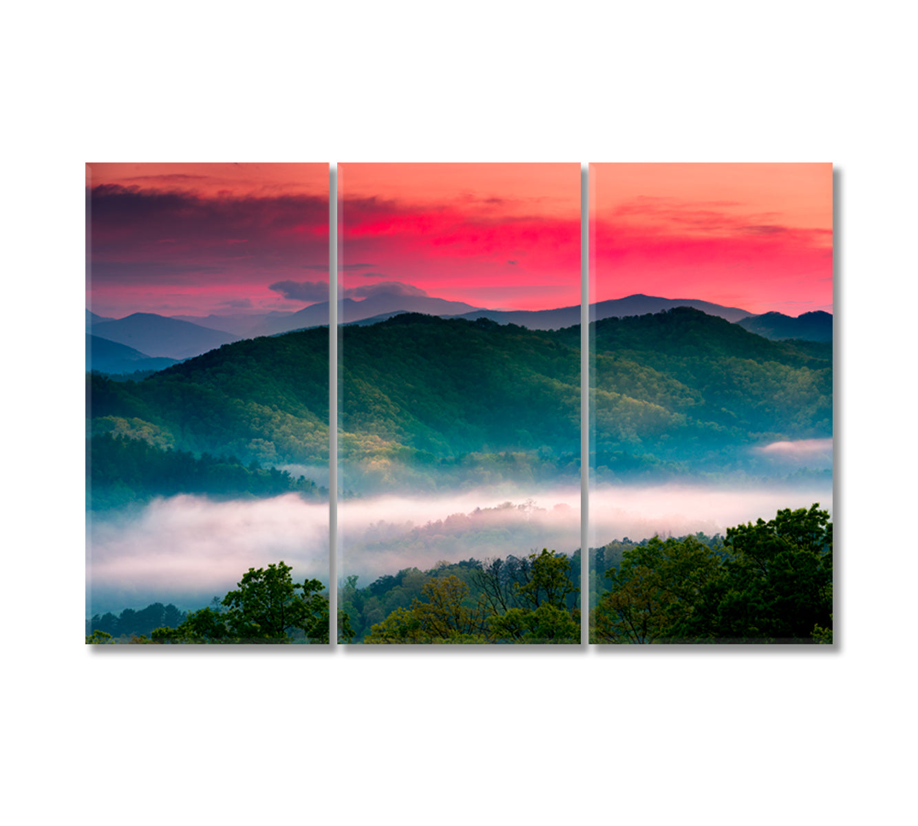 Foggy Great Smoky Mountains National Park Canvas Print-Canvas Print-CetArt-3 Panels-36x24 inches-CetArt