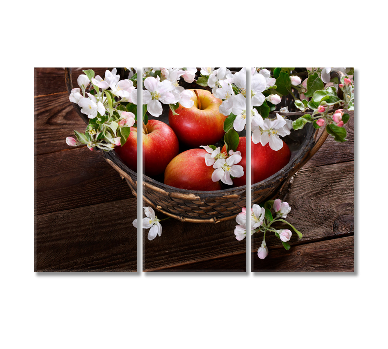 Ripe Red Apples Canvas Print-Canvas Print-CetArt-3 Panels-36x24 inches-CetArt