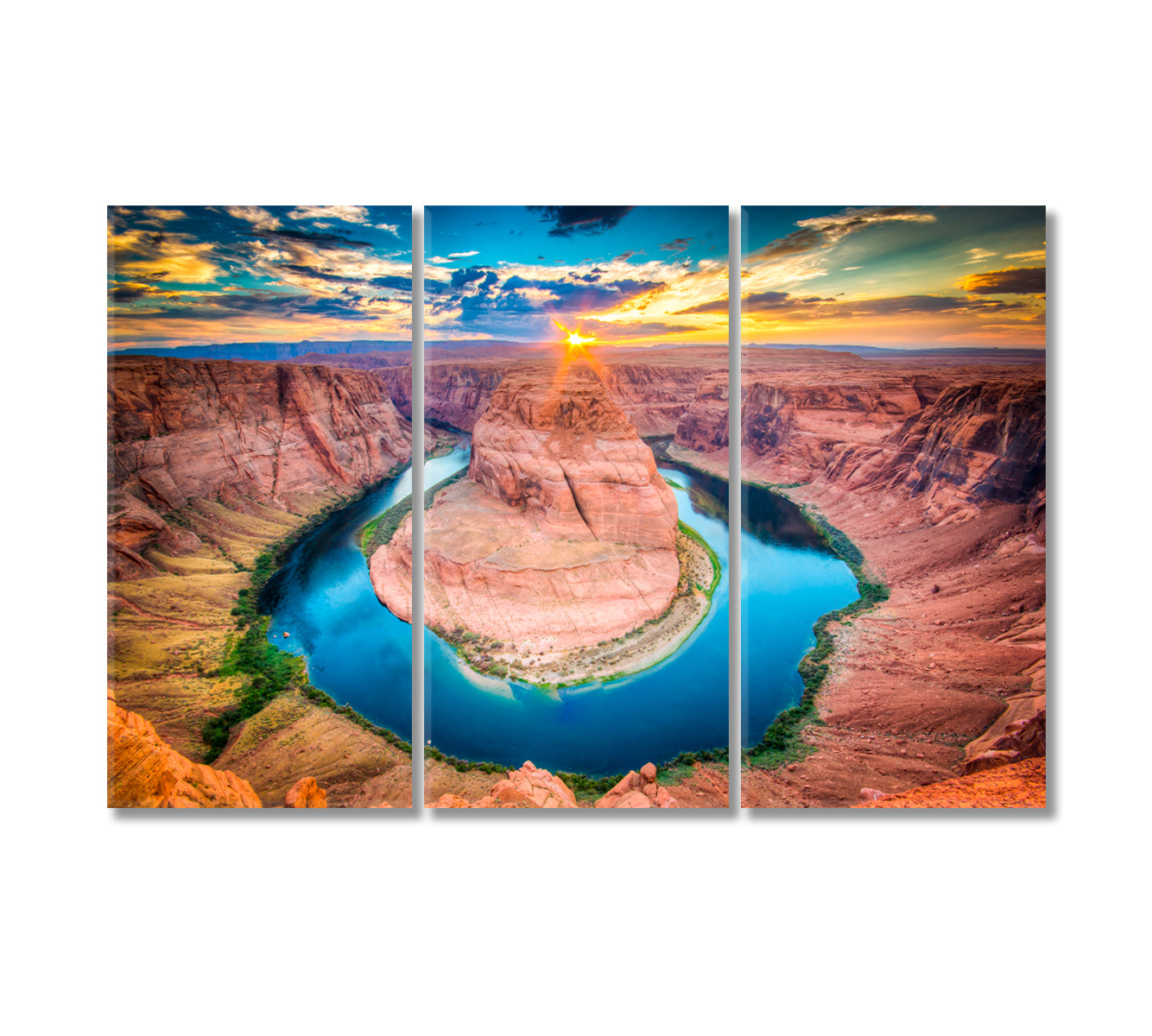 Horseshoe Bend Arizona Canvas Print-Canvas Print-CetArt-3 Panels-36x24 inches-CetArt