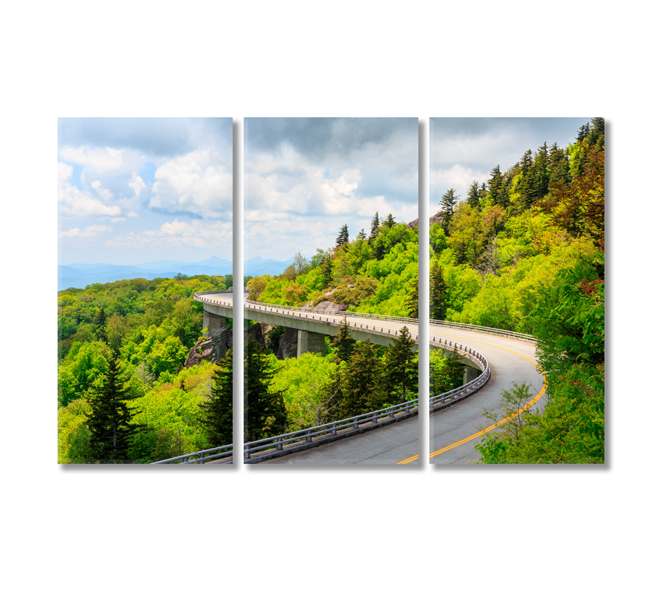 Blue Ridge Parkway Linn Cove Viaduct Canvas Print-Canvas Print-CetArt-3 Panels-36x24 inches-CetArt