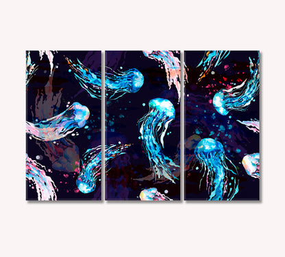 Beautiful Jellyfish Canvas Print-Canvas Print-CetArt-3 Panels-36x24 inches-CetArt