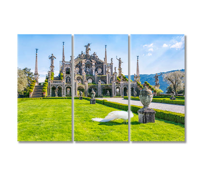 Isola Bella Island with Peacocks Lake Maggiore Stresa Italy Canvas Print-Canvas Print-CetArt-3 Panels-36x24 inches-CetArt