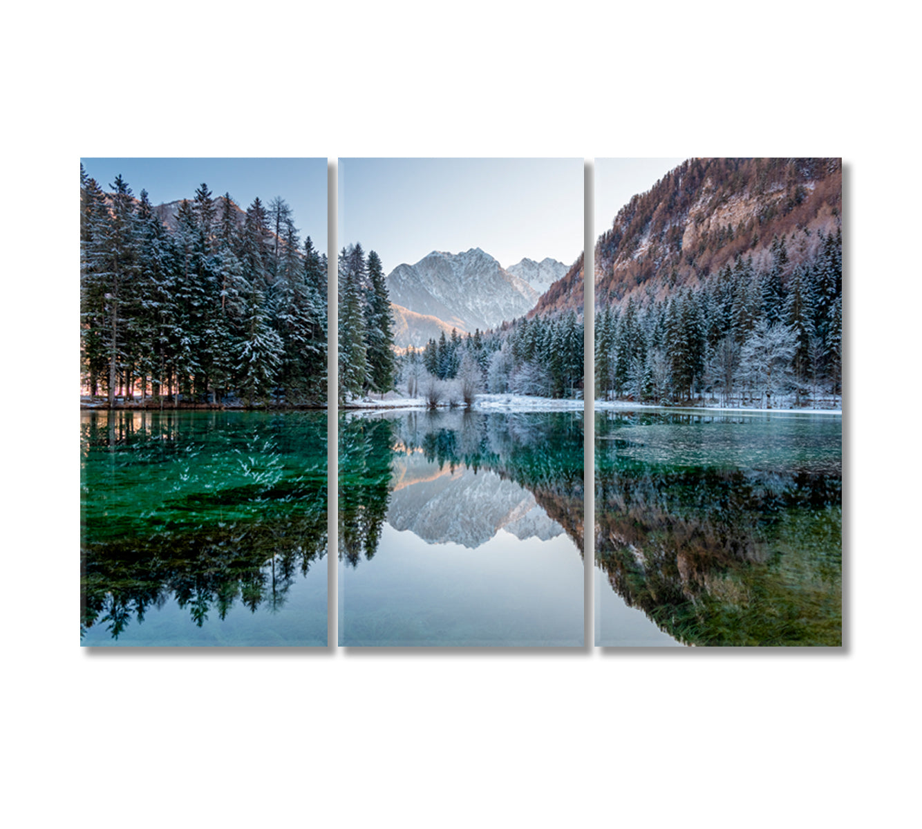 Plansarsko Jezero in Winter Slovenia Canvas Print-Canvas Print-CetArt-3 Panels-36x24 inches-CetArt