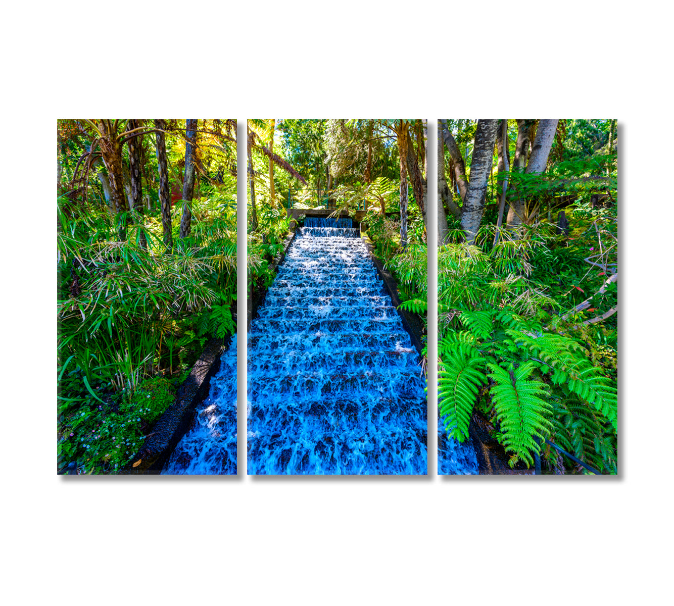 Monte Palace Tropical Garden with Waterfalls Madeira Island Portugal Canvas Print-Canvas Print-CetArt-3 Panels-36x24 inches-CetArt