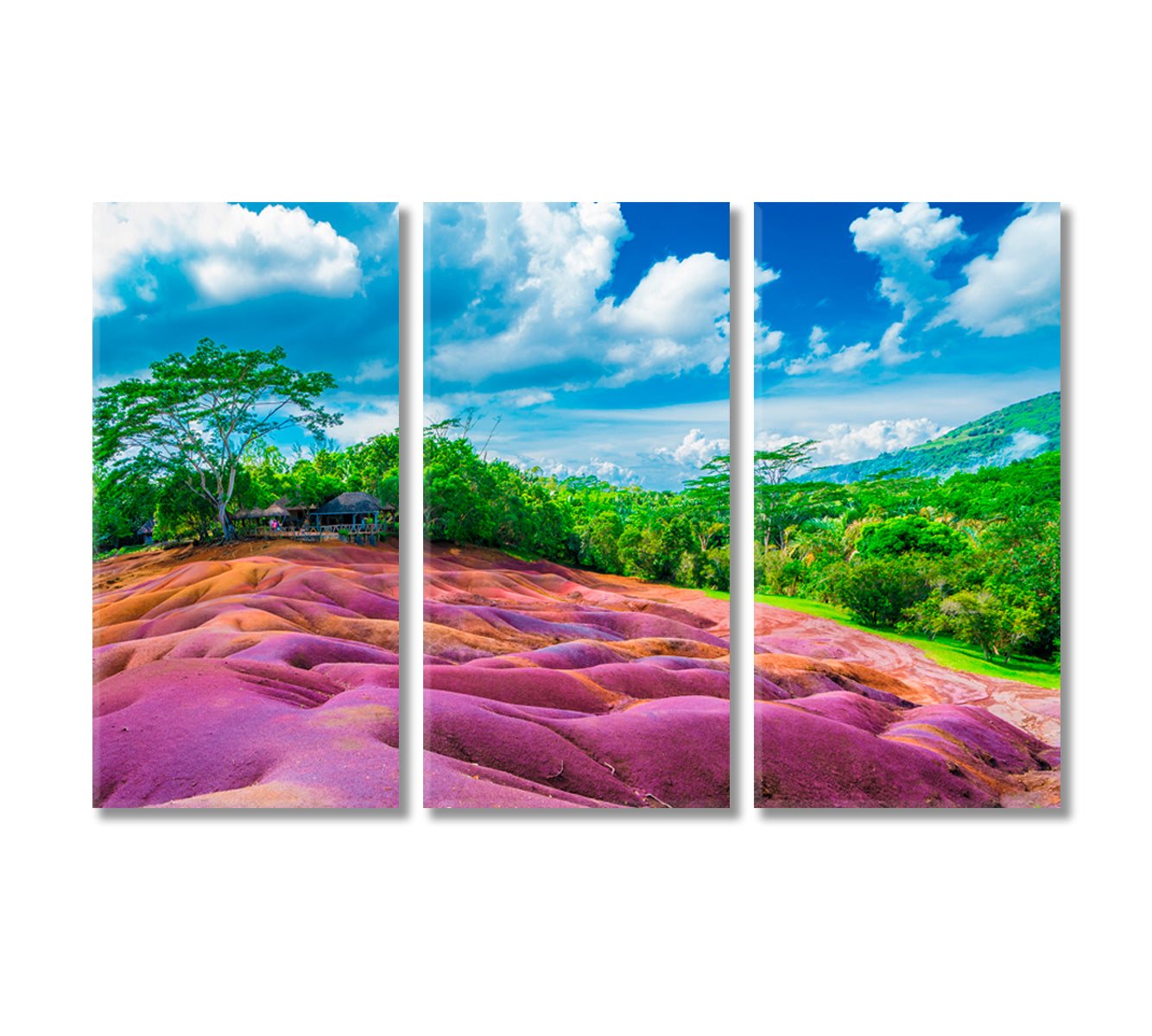 Chamarel Seven Colored Earth Geopark Mauritius Canvas Print-Canvas Print-CetArt-3 Panels-36x24 inches-CetArt