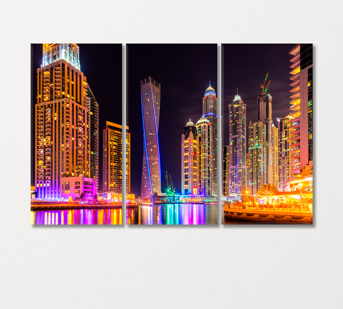 Skyscrapers in Dubai Marina UAE Canvas Print-Canvas Print-CetArt-3 Panels-36x24 inches-CetArt