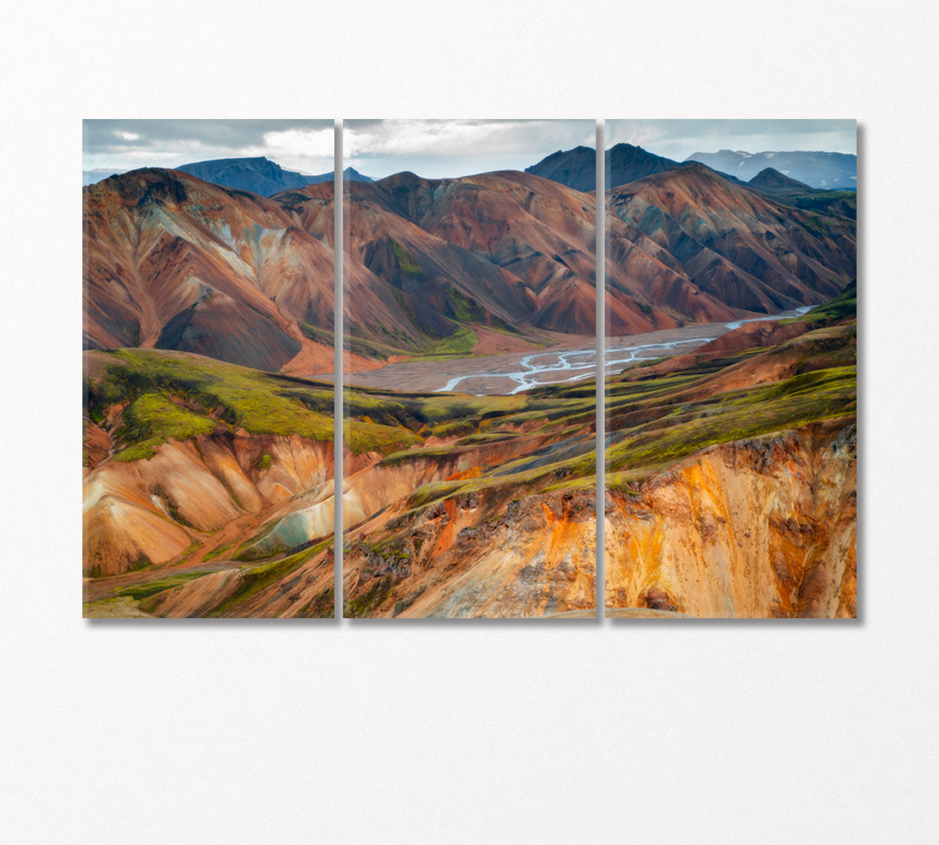 Colorful Mountains in Fjallabak Nature Reserve South Iceland Canvas Print-Canvas Print-CetArt-3 Panels-36x24 inches-CetArt