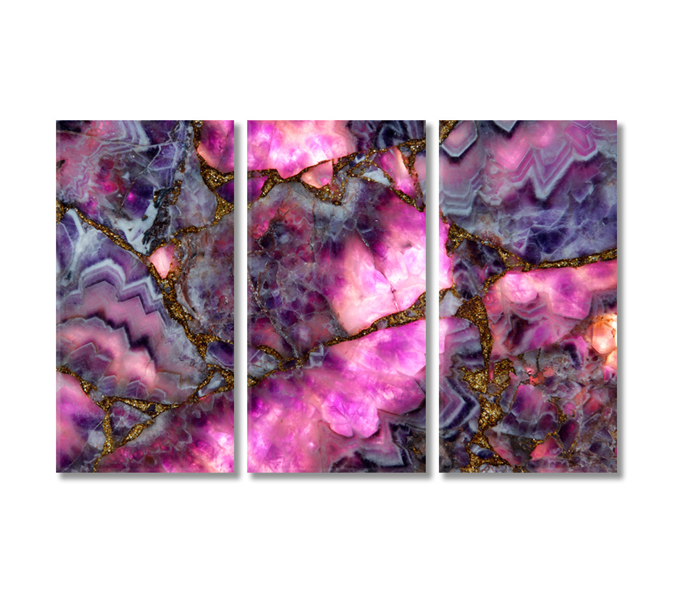 Natural Purple Amethyst Canvas Print-Canvas Print-CetArt-3 Panels-36x24 inches-CetArt