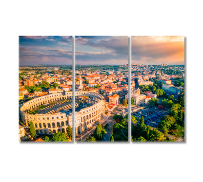 Arena Pula Roman Amphitheatre in Croatia Canvas Print-Canvas Print-CetArt-3 Panels-36x24 inches-CetArt