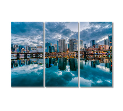 Darling Harbour Bay Sydney Australia Canvas Print-Canvas Print-CetArt-3 Panels-36x24 inches-CetArt