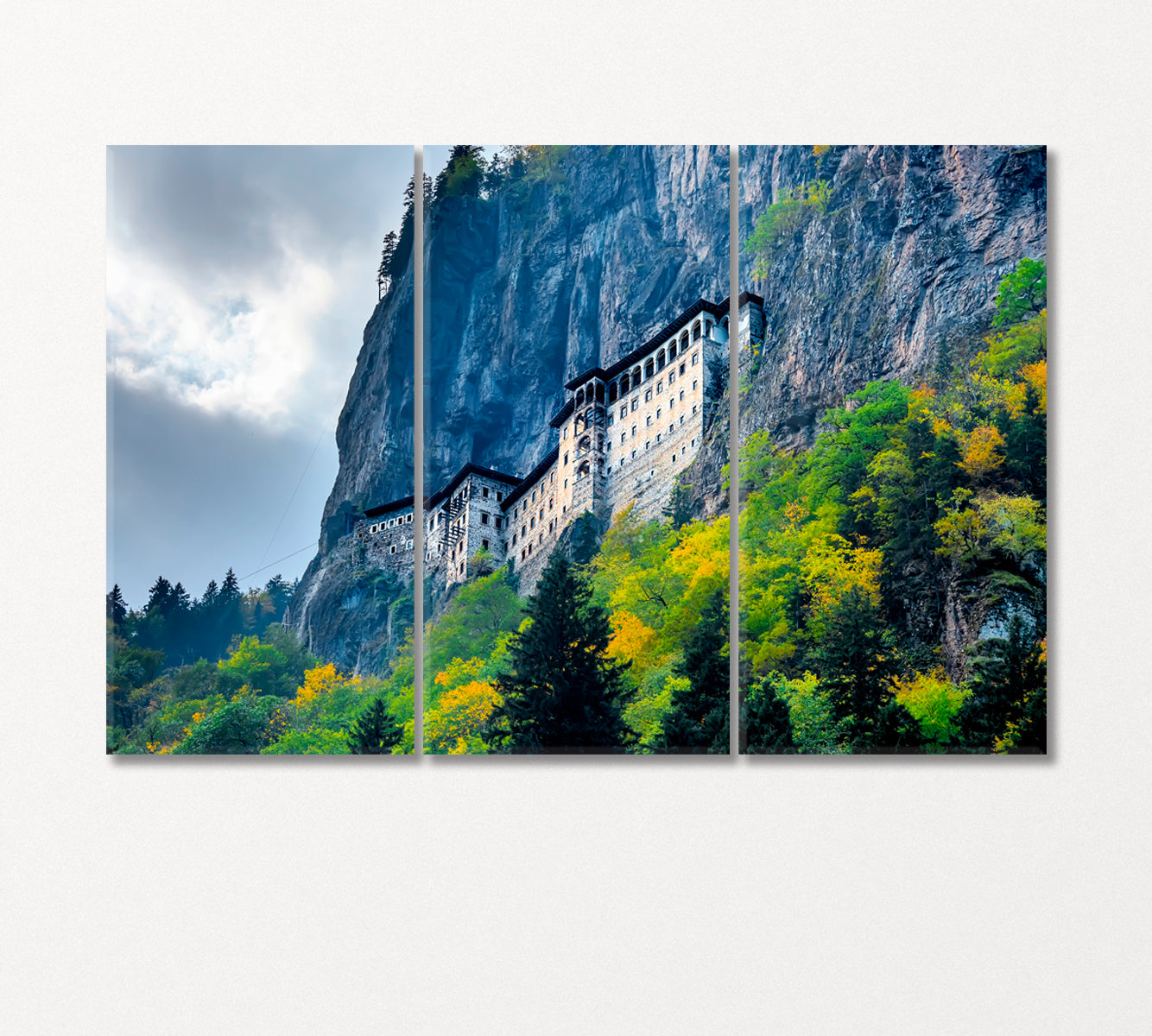 Sumela Monastery of Rock Turkey Canvas Print-Canvas Print-CetArt-3 Panels-36x24 inches-CetArt