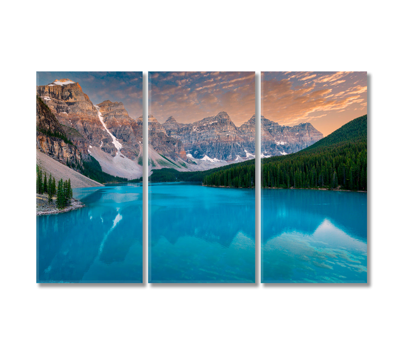 Moraine Lake at Evening Alberta Canvas Print-Canvas Print-CetArt-3 Panels-36x24 inches-CetArt