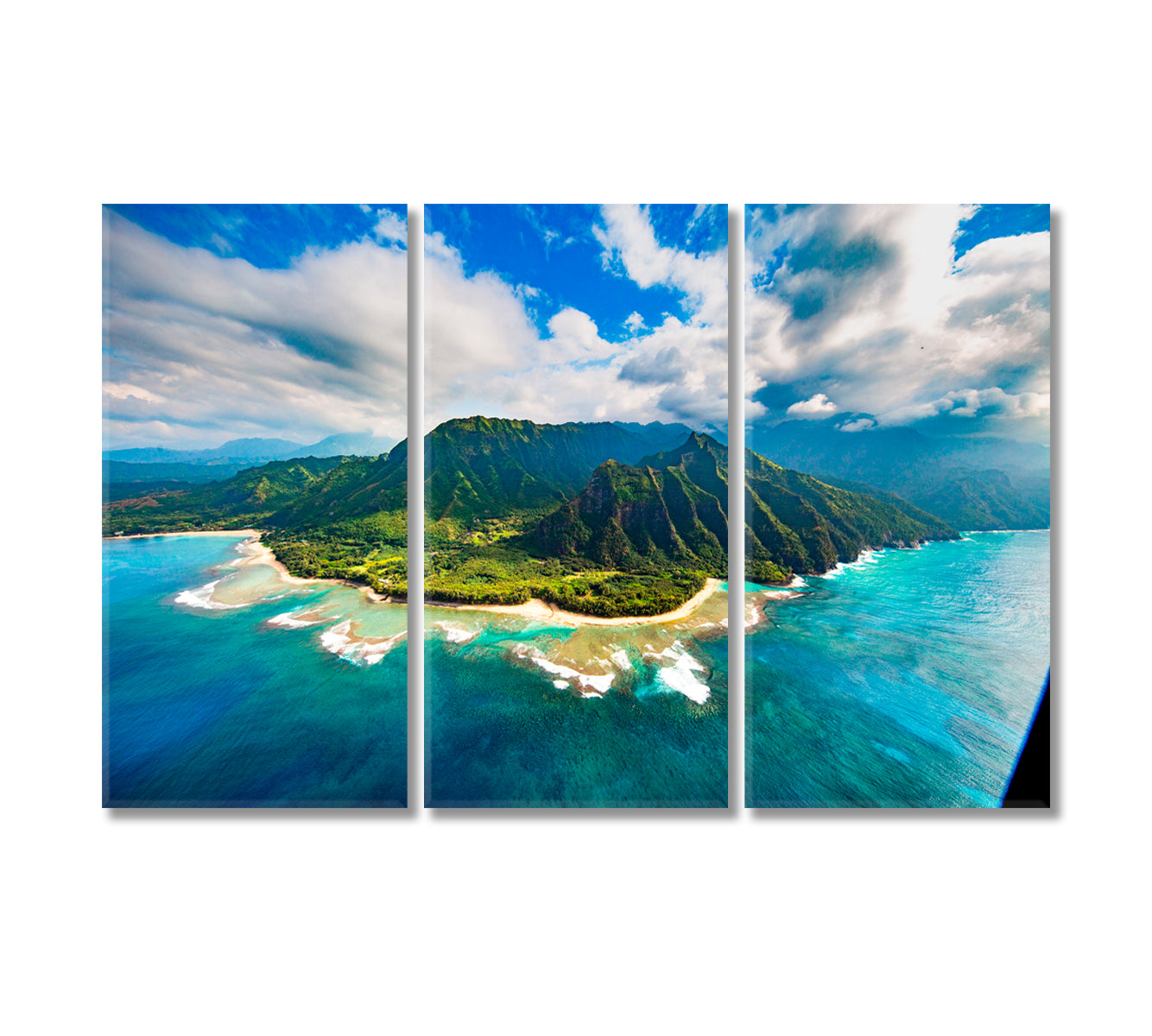 Na Pali Coast Kauai Canvas Print-Canvas Print-CetArt-3 Panels-36x24 inches-CetArt