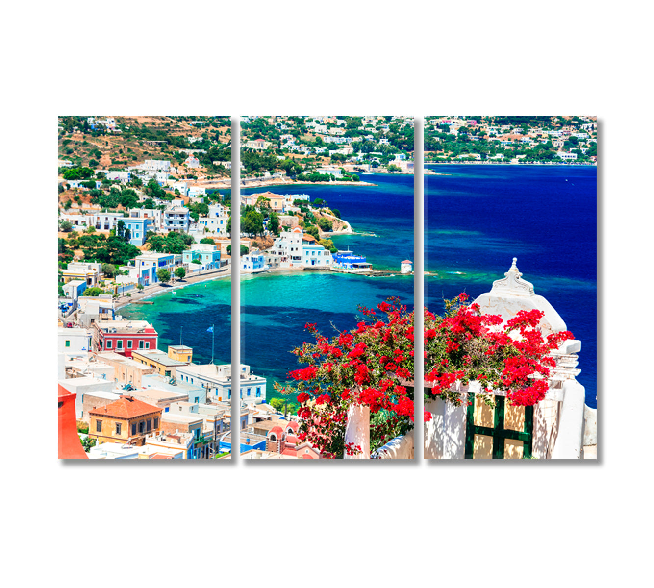 Beautiful Greek Island Leros Canvas Print-Canvas Print-CetArt-3 Panels-36x24 inches-CetArt