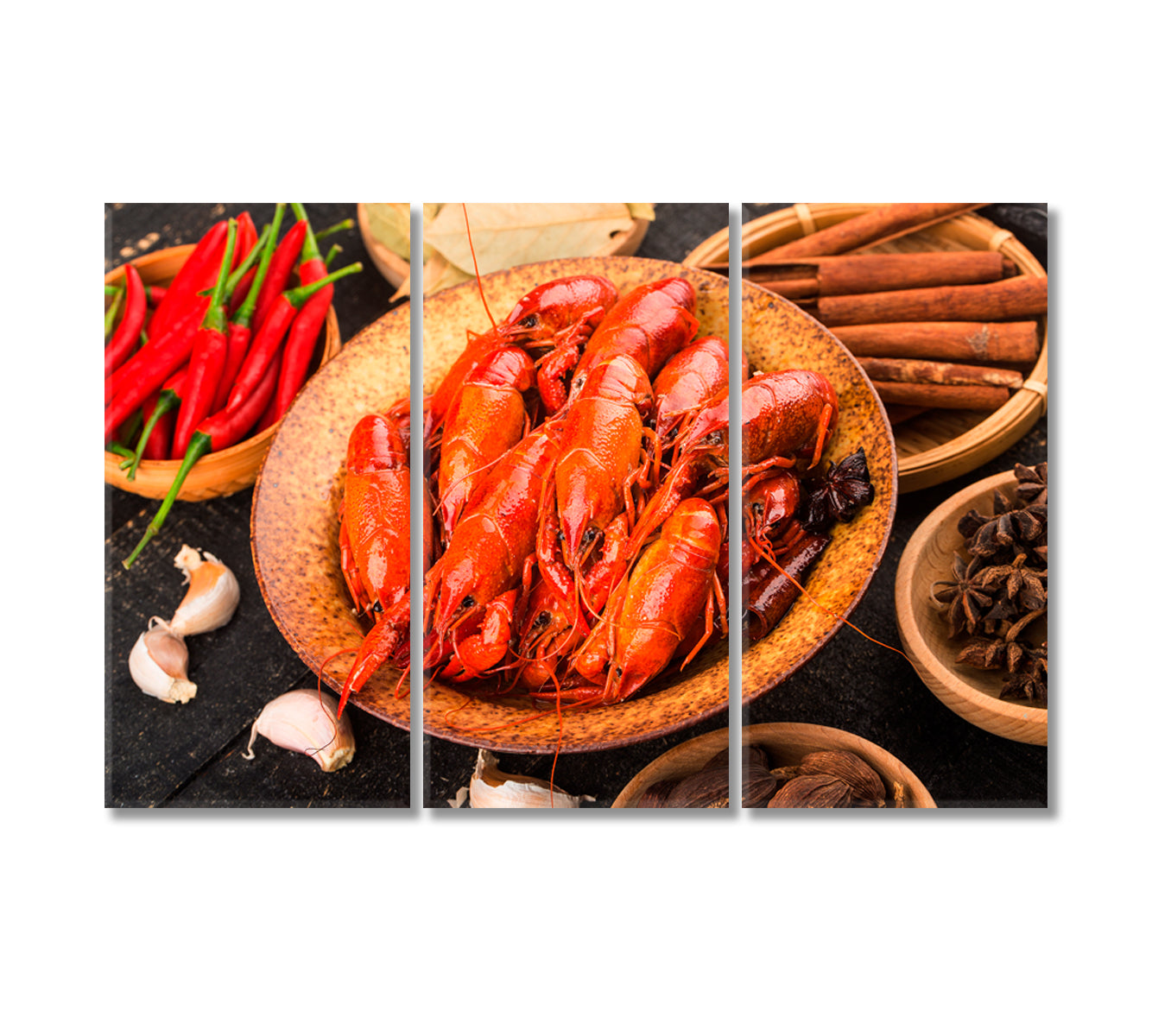 Red Boiled Crawfish Canvas Print-Canvas Print-CetArt-3 Panels-36x24 inches-CetArt