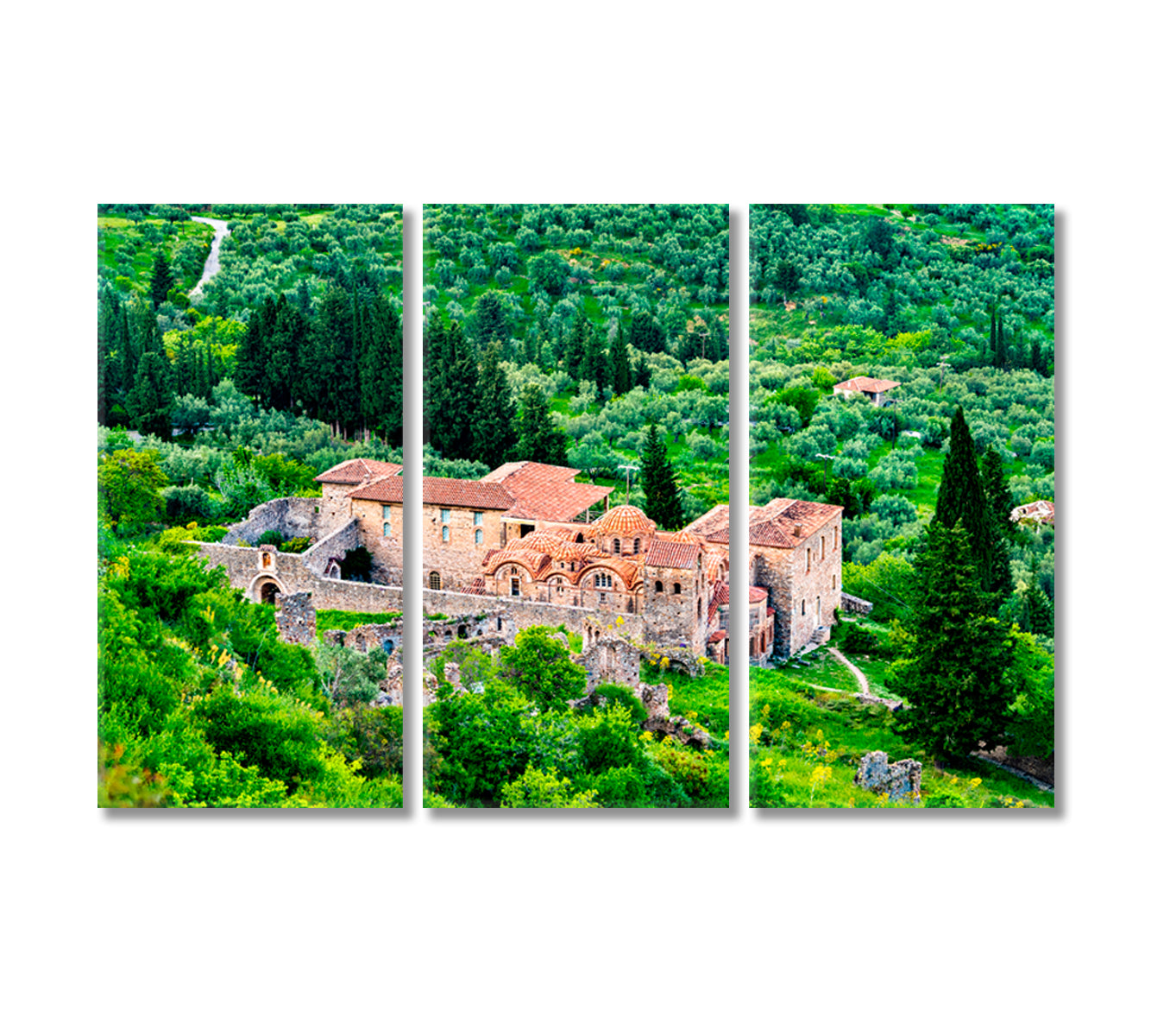 Saint Dimitrios Orthodox Metropolis at Mystras Greece Canvas Print-Canvas Print-CetArt-3 Panels-36x24 inches-CetArt