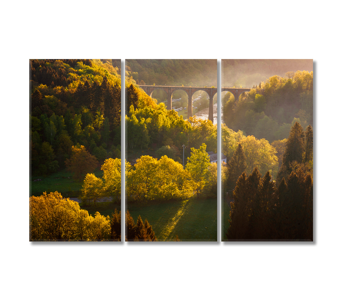 Luxembourg Viaduct Canvas Print-Canvas Print-CetArt-3 Panels-36x24 inches-CetArt