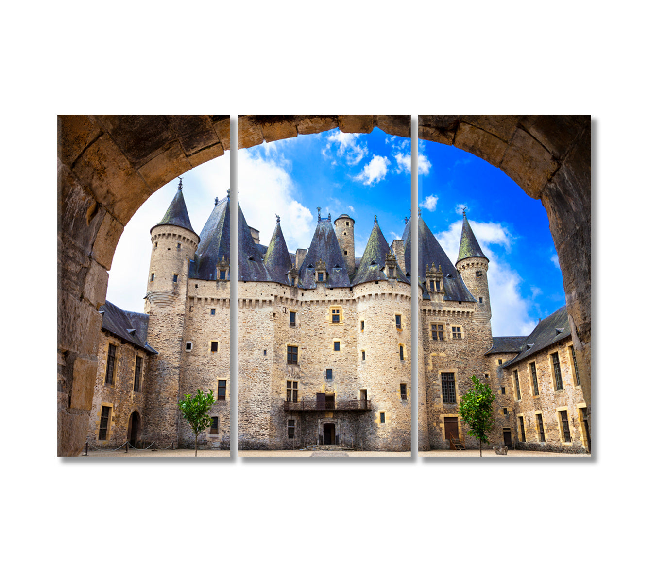 Castle of Jumilhac-le-Grand France Canvas Print-Canvas Print-CetArt-3 Panels-36x24 inches-CetArt