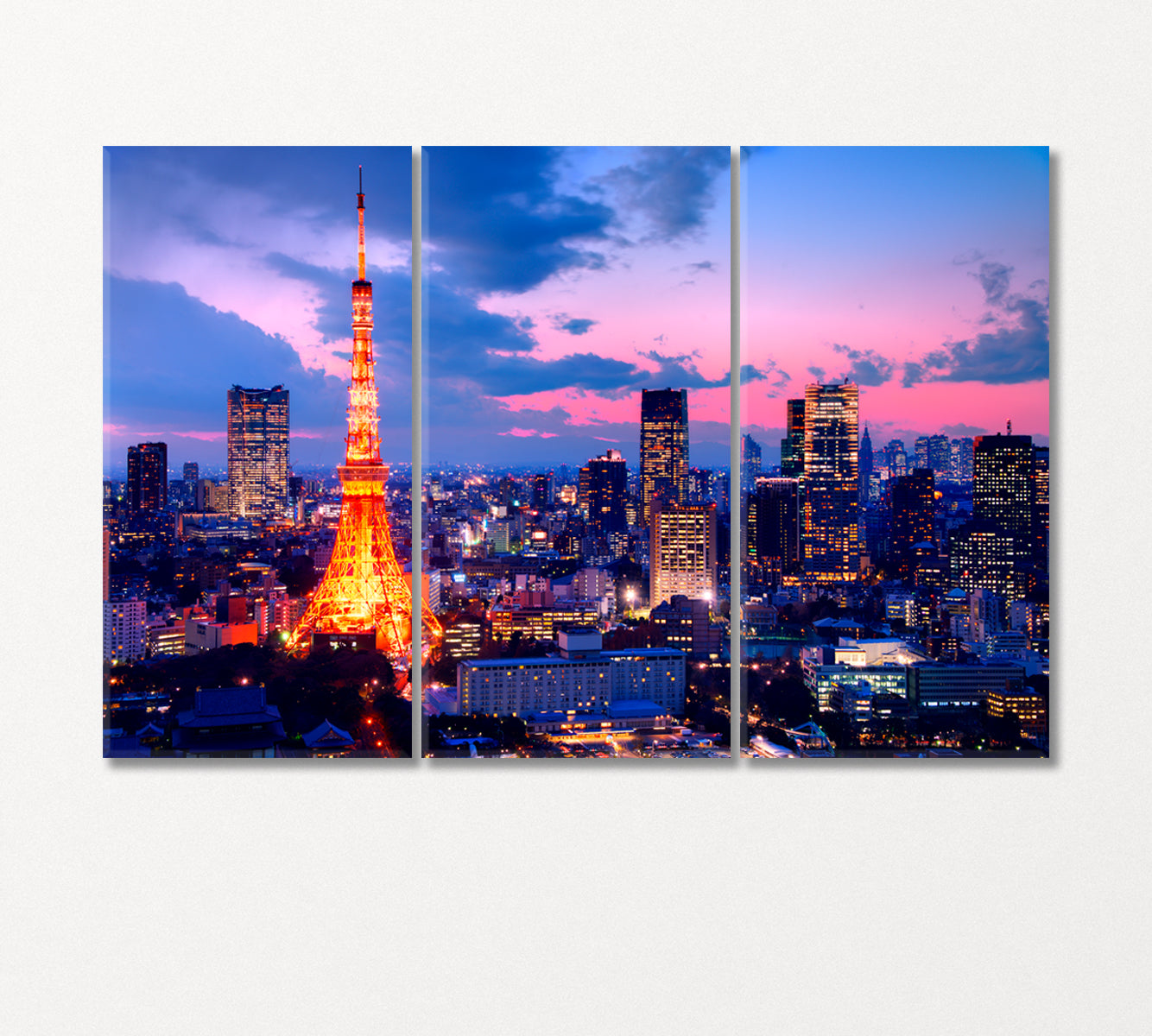 Tokyo Tower Japan Canvas Print-Canvas Print-CetArt-3 Panels-36x24 inches-CetArt