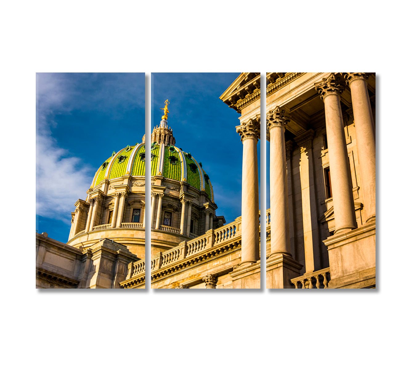 Pennsylvania State Capitol Harrisburg Canvas Print-Canvas Print-CetArt-3 Panels-36x24 inches-CetArt