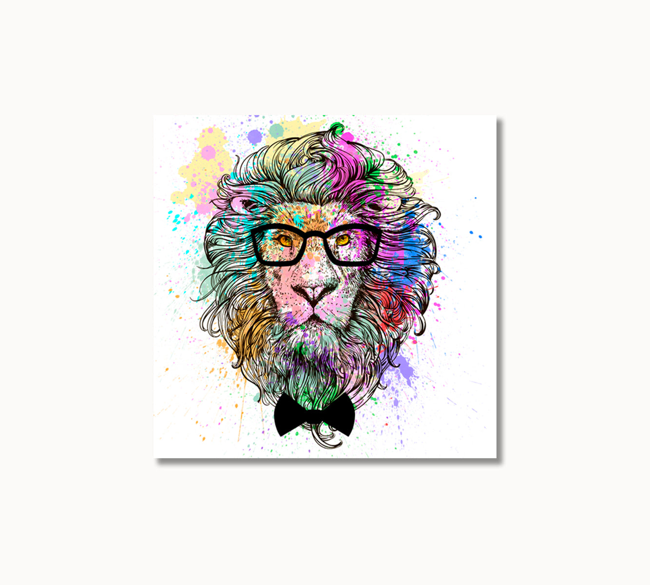 Abstract Multicolored Lion Portrait Canvas Print-Canvas Print-CetArt-1 panel-12x12 inches-CetArt