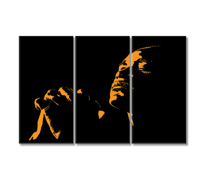 African Man Praying Canvas Print-Canvas Print-CetArt-3 Panels-36x24 inches-CetArt